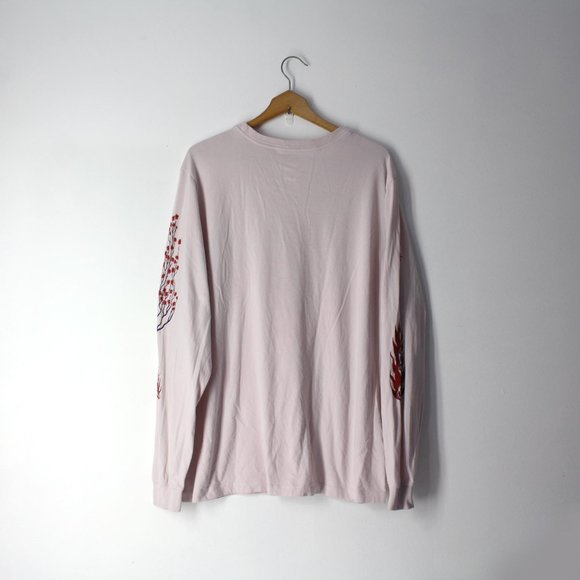 The NIKE TEE men's XL running long sleeve Dri-Fit shirt pink graphic print logo - Picture 5 of 12